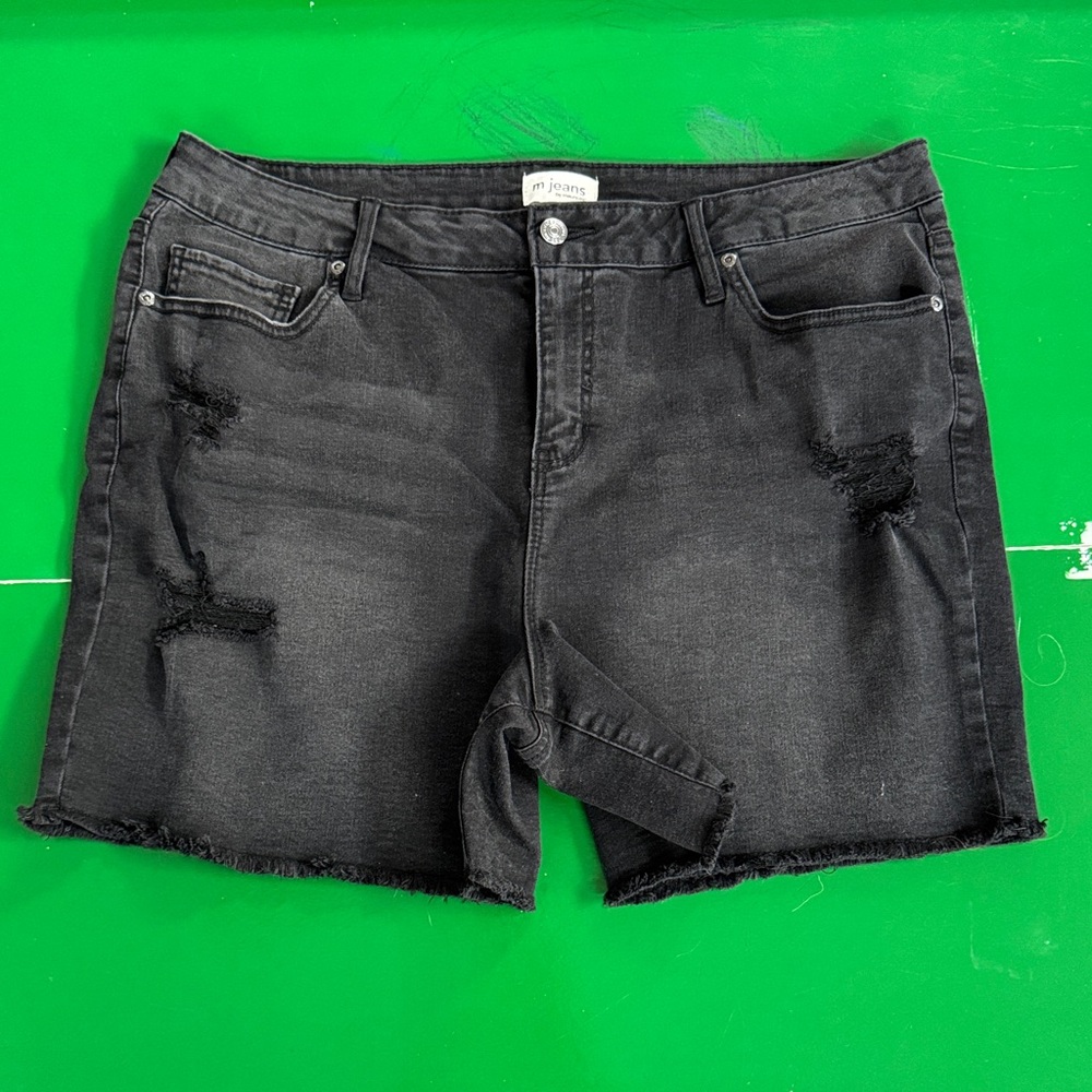 NWOT - Black Distressed Denim Shorts